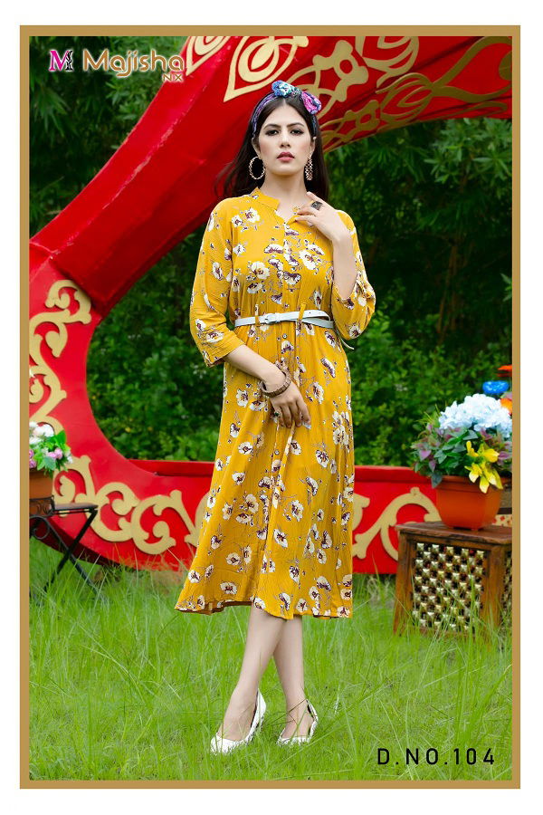 Majisha Nx Monika Belt 1  Party Wear Wholesale Kurti Collection